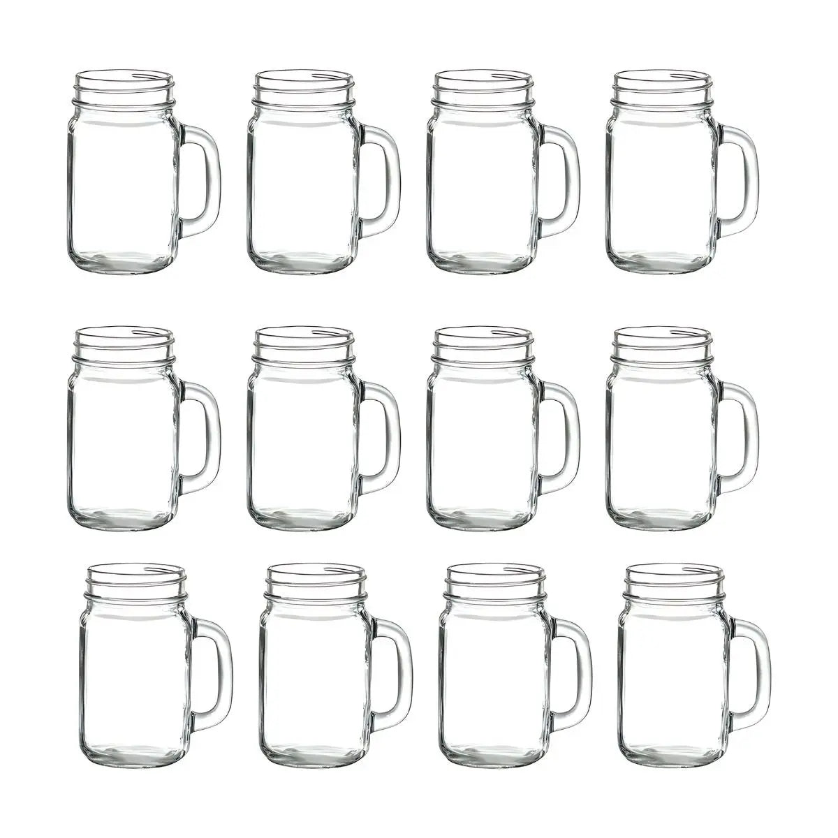 12pz Mason Jar Ice Cold Drink LISO transparente de 16oz SIN TAPA - Vittori