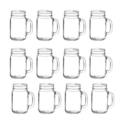 12pz Mason Jar Ice Cold Drink LISO transparente de 16oz SIN TAPA - Vittori