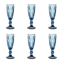 6 Copas Cristal Vino Flauta Libia Grande 170ml Elegir Color Azul Cobalto - Vittori - uso
