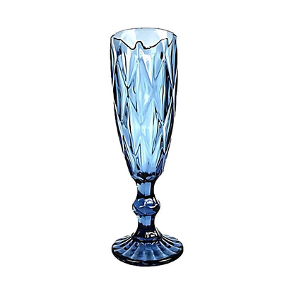 6 Copas Cristal Vino Flauta Libia Grande 170ml Elegir Color Azul Cobalto - Vittori - empaque