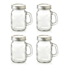 4 PIEZAS Mason Jar MINI c/Asa Tapa PLATA - Vittori