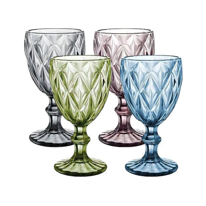 3 Copas Cristal Vino Agua Libia Grande 335ml Elegir Color Azul Cobalto - Vittori - vista lateral