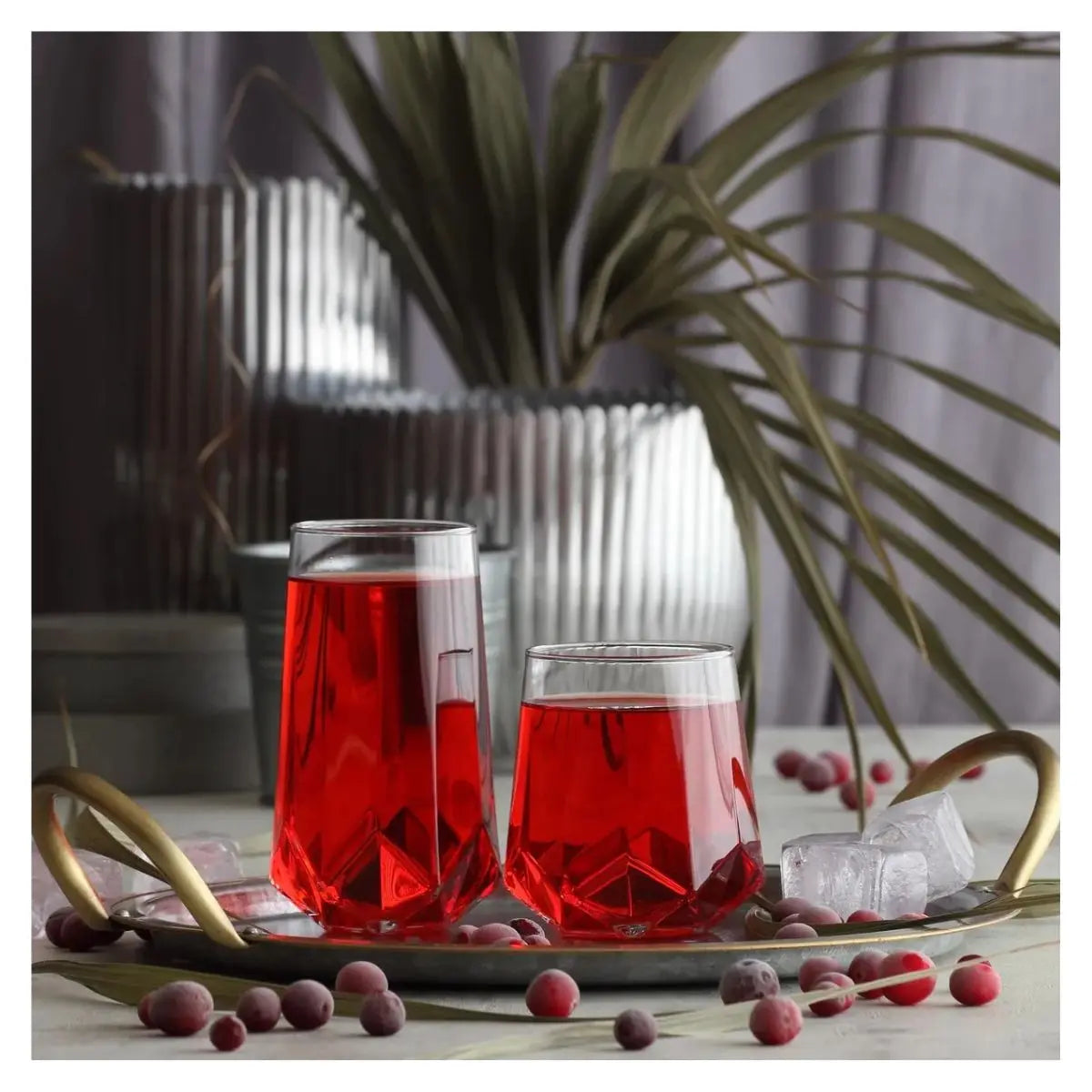 Juego 6 Vasos Dof Old Fashion Valeria Modernos Vidrio 400ml Color Cristalino - Vittori - vista trasera
