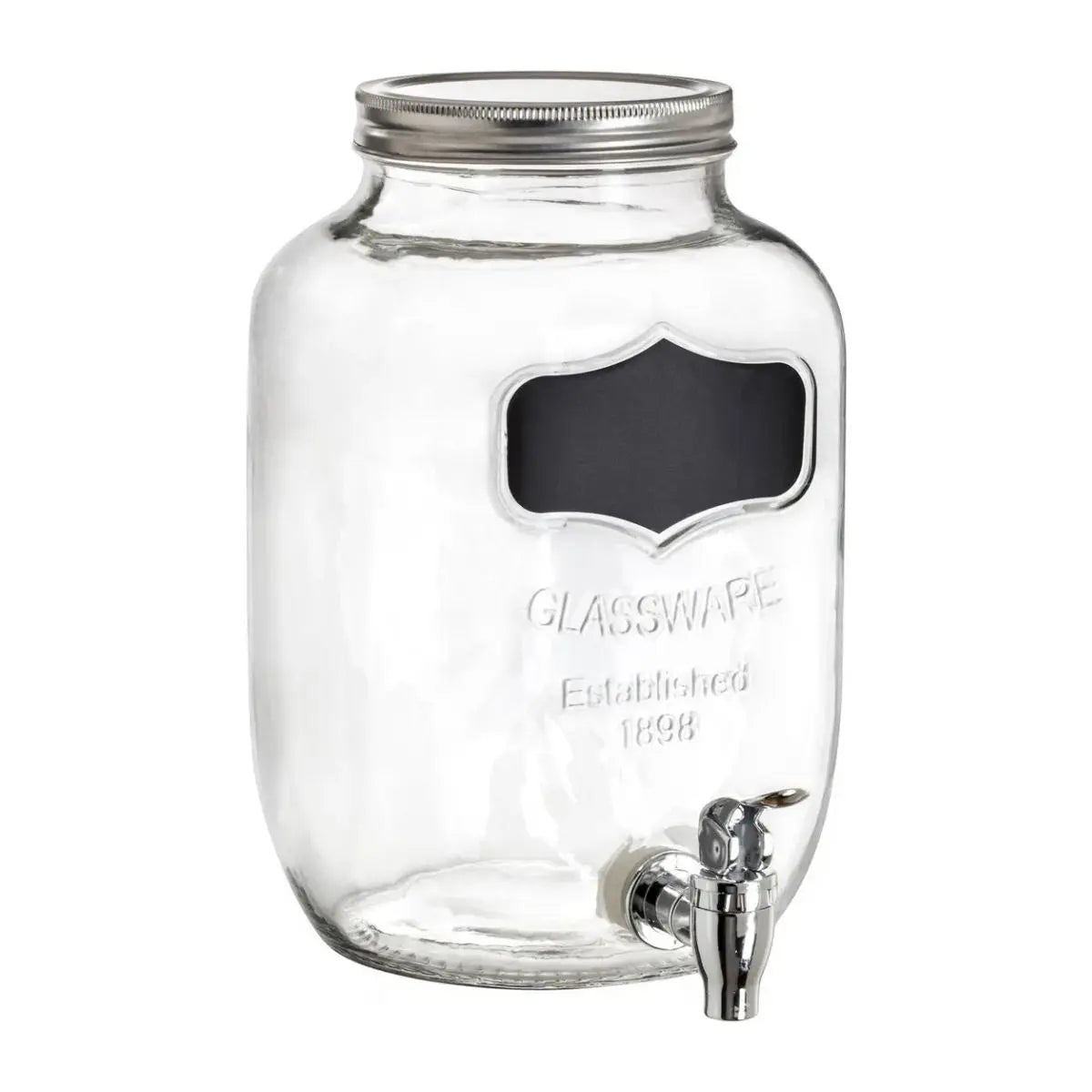 Dispensador Vitrolero Vidrio con llave para 4 litros Bebidas, aguas refrescos - Vittori - vista lateral