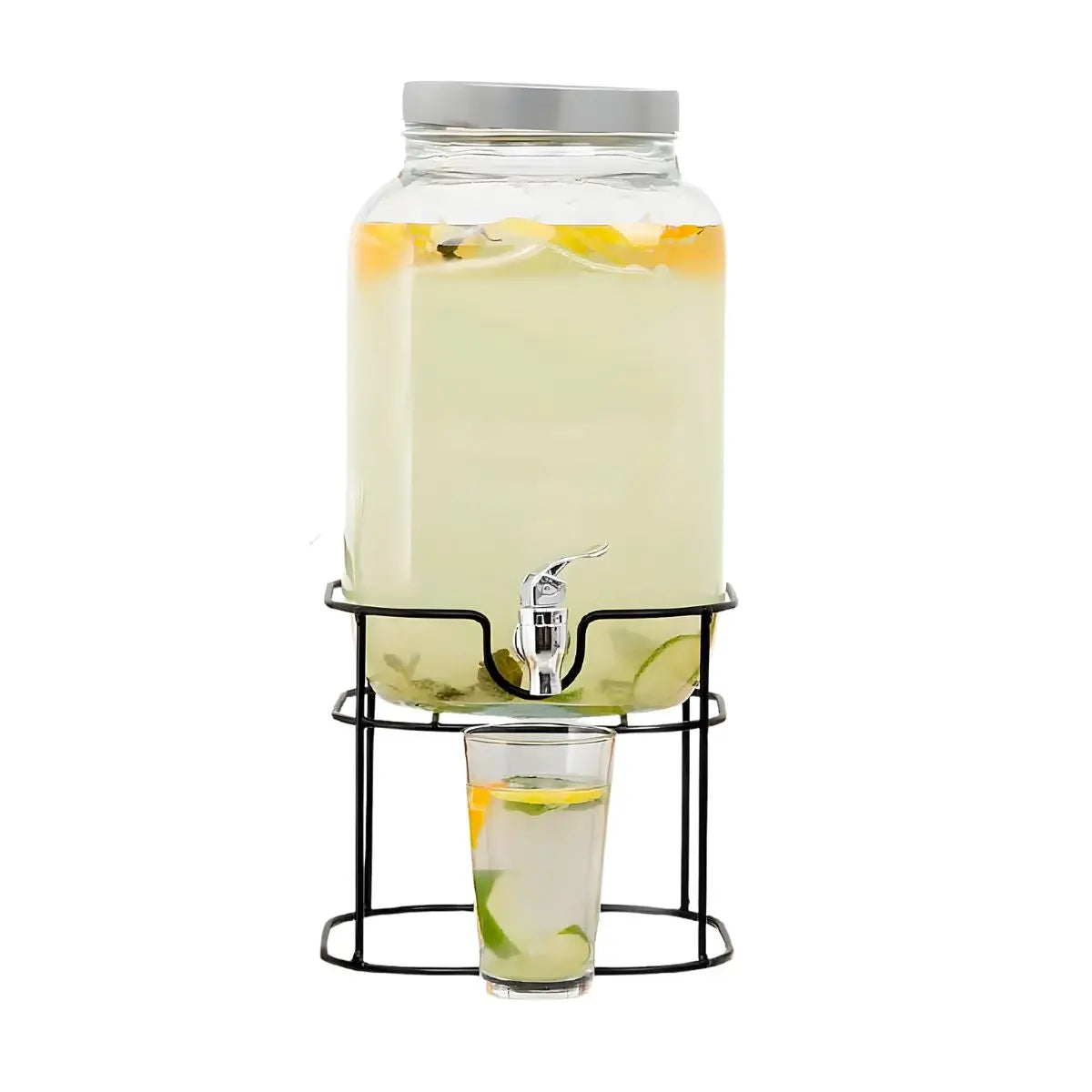 Dispensador Bebidas Con Base 5 Lt Vitrolero Vidrio Vintage - Vittori - empaque