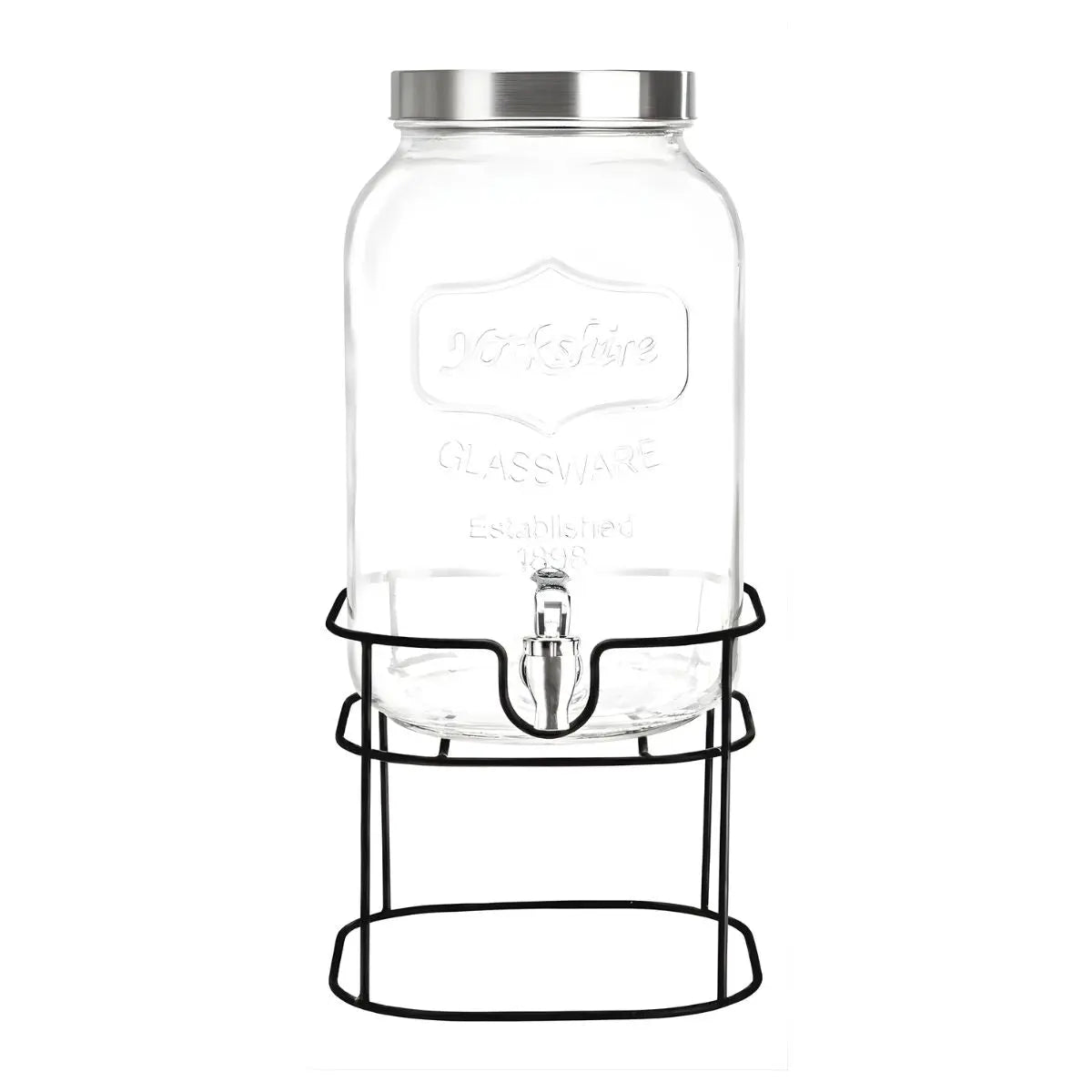 Dispensador Bebidas Con Base 5 Lt Vitrolero Vidrio Vintage - Vittori - vista trasera