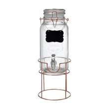 Dispensador de Vidrio 3.5 L c/Tapa Clip y base Metalica Bronce - Vittori - vista trasera