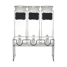 Set de 3 Dispensadores de Vidrio 3L c/Pizarra y base metalica - Vittori