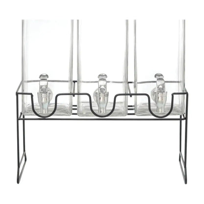 Set de 3 Dispensadores de Vidrio 3L c/Pizarra y base metalica - Vittori - vista trasera