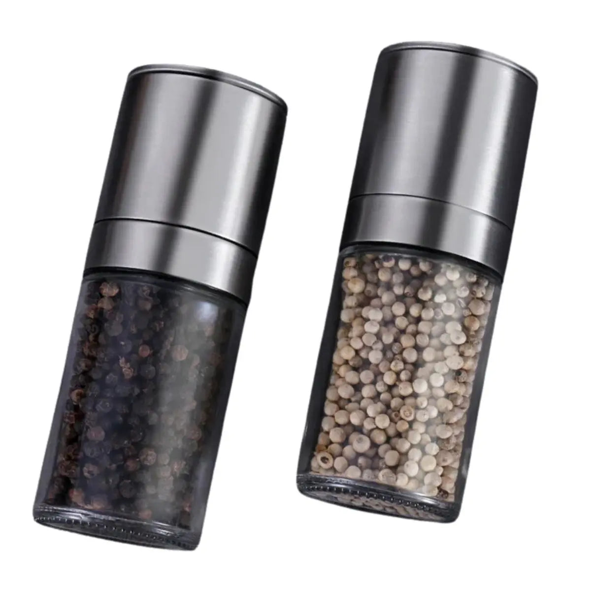 Set de 2 molinillos con tapa acero INOXIDABLE - Vittori - detalle