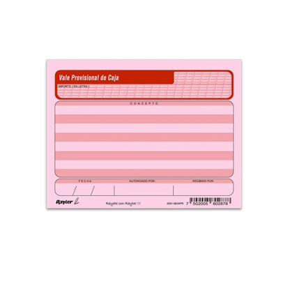 5 Blocks de Vale Provisional Rosa 50 Hojas c/u 1/4 Carta RAYTER - Rayter - vista lateral