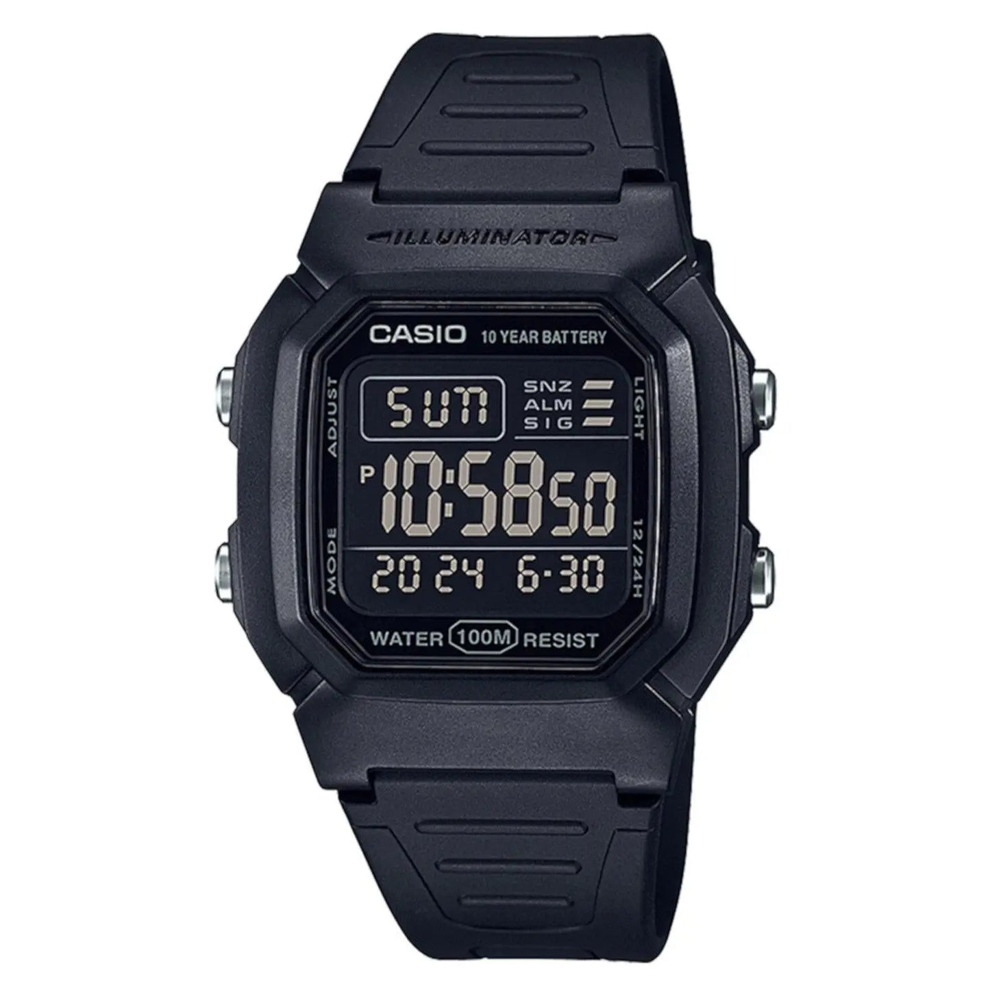 Reloj Casio Deportivo Digital Color Negro Alarma Sumergible - Casio