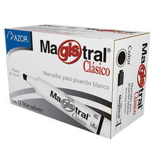 Marcadores Azor para Pizarrón Blanco Magistral Clasico 6mm 12 Piezas Elige Color Verde - Azor - vista trasera