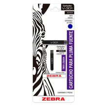 5 Cartuchos Repuesto Pluma Fuente V-301 Zebra Tinta Azul - Zebra - vista lateral