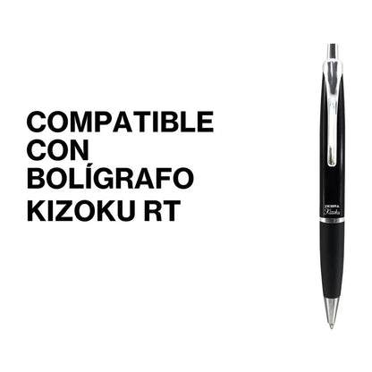 2 Piezas Repuesto Zebra Boligrafo Slide Kizoku Color Negro - Zebra - empaque
