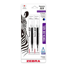 2 Repuestos Jlv Boligrafo Zebra 0.7mm Tinta Gel Negro Y Azul - Zebra