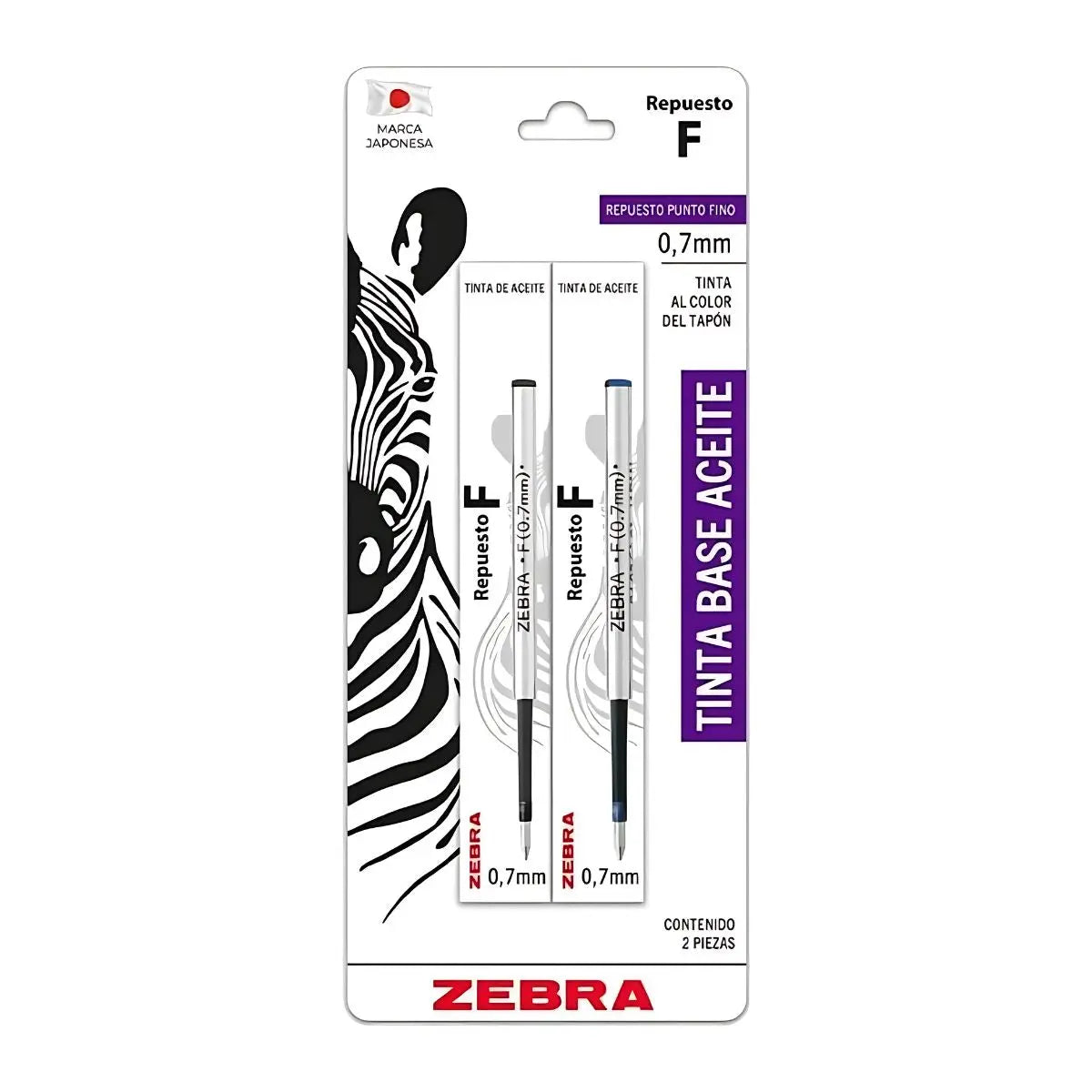 Repuesto F Tinta Negra y Azul Zebra - Zebra - empaque
