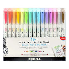 15 Marcadores Mildliner Brush Pen Zebra Doble Punta Pincel - Zebra - uso