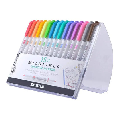 15 Marcadores Mildliner Brush Pen Zebra Doble Punta Pincel - Zebra - uso