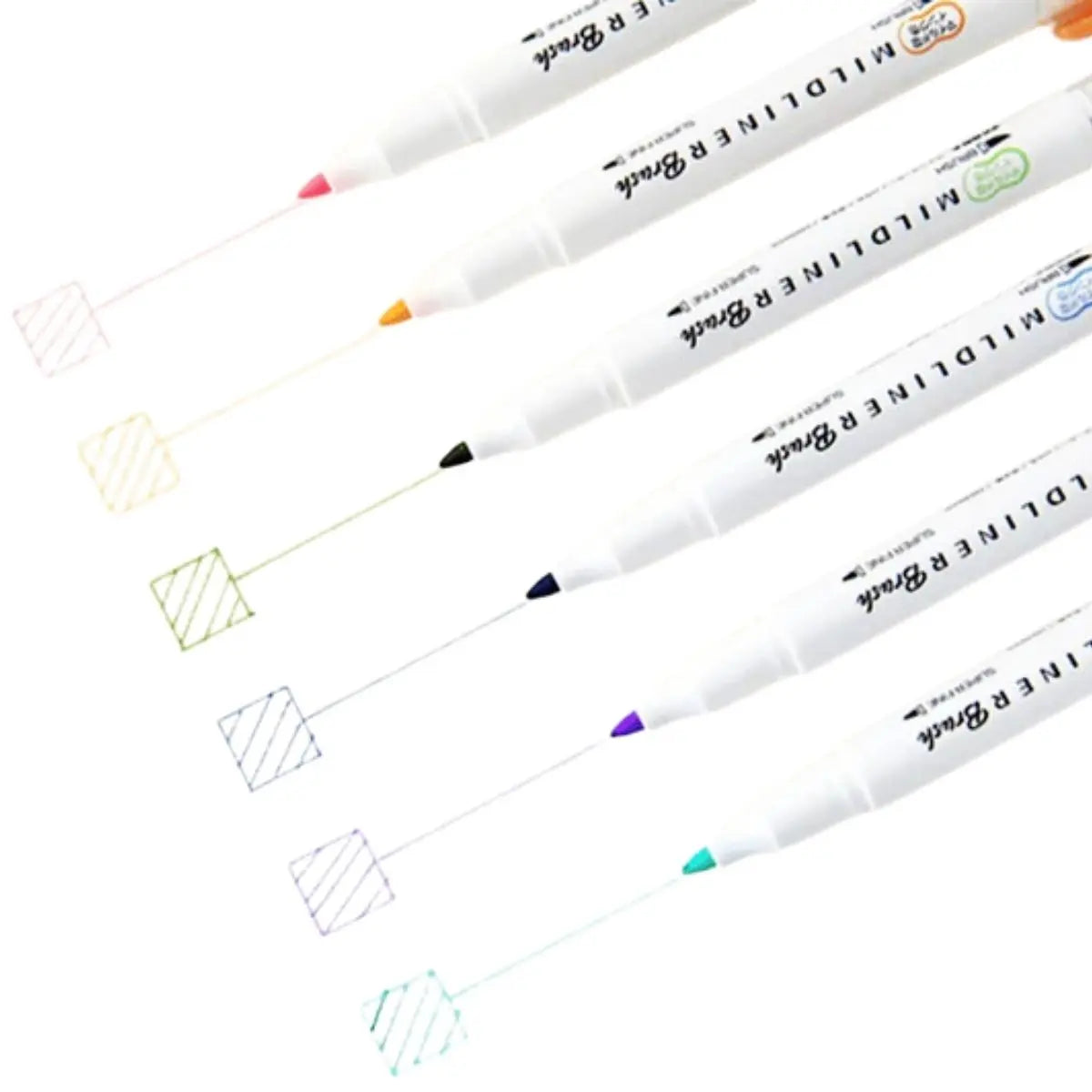 15 Marcadores Mildliner Brush Pen Zebra Doble Punta Pincel - Zebra - vista lateral