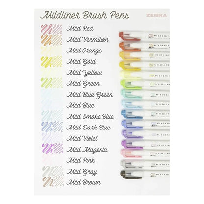 15 Marcadores Mildliner Brush Pen Zebra Doble Punta Pincel - Zebra - vista trasera