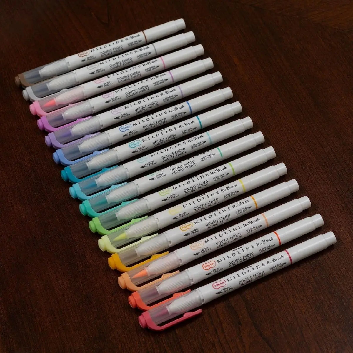 15 Marcadores Mildliner Brush Pen Zebra Doble Punta Pincel - Zebra - accesorios
