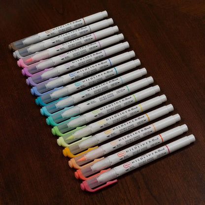 15 Marcadores Mildliner Brush Pen Zebra Doble Punta Pincel - Zebra - accesorios