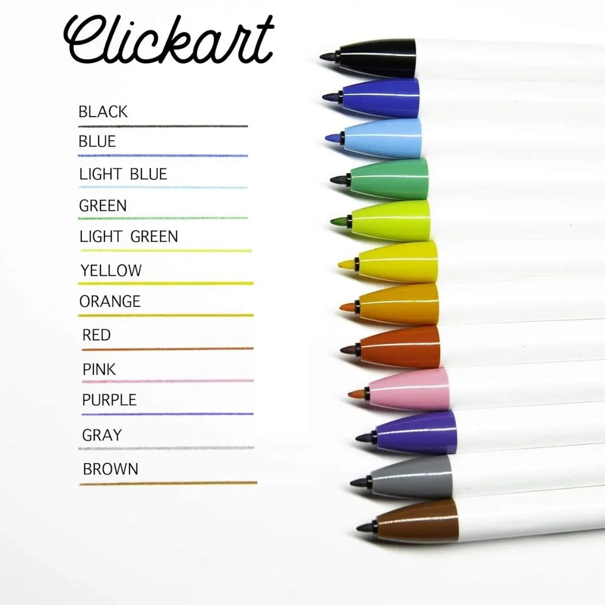 12 Marcadores Clickart Zebra Retractil Punto Fino Base Agua - Zebra - empaque