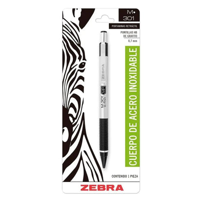 Lapicero Portaminas M-301 Zebra Puntillas Grafito Hb 0.7 Mm - Zebra - empaque