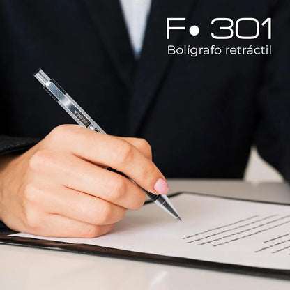 Boligrafo Retractil F-301 Zebra Punto Fino 0.7 Mm Negro - Zebra - vista trasera