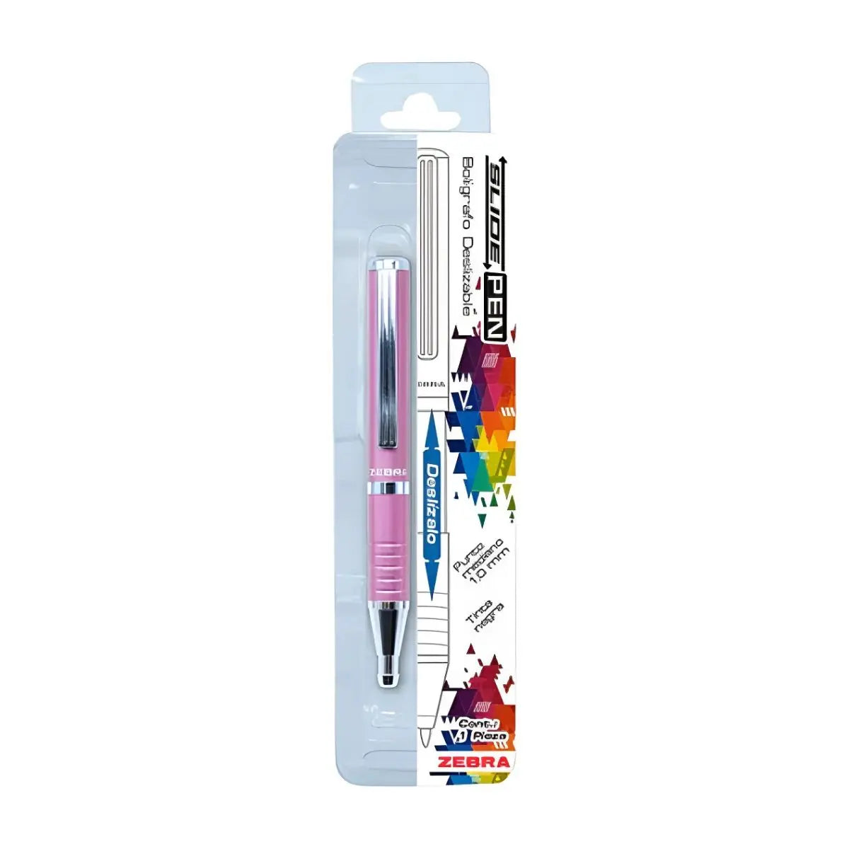 Pluma Slide Pen Zebra Punto Mediano Mini Color Rosa - Zebra - vista trasera