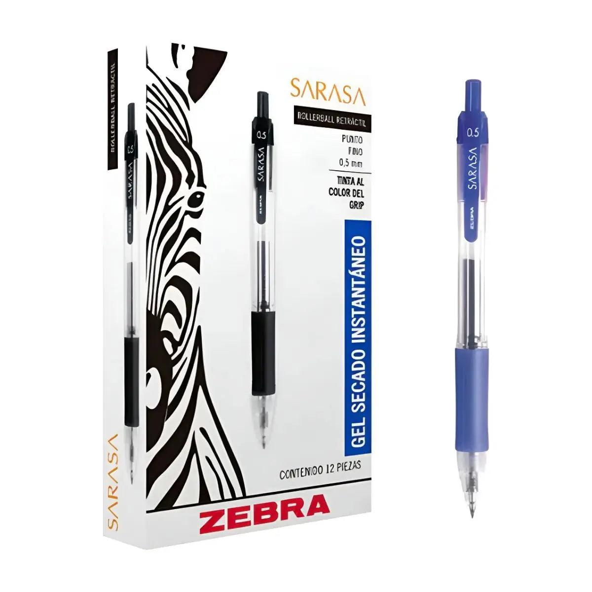 12 Boligrafo Sarasa fino Azul Zebra - Zebra - vista trasera