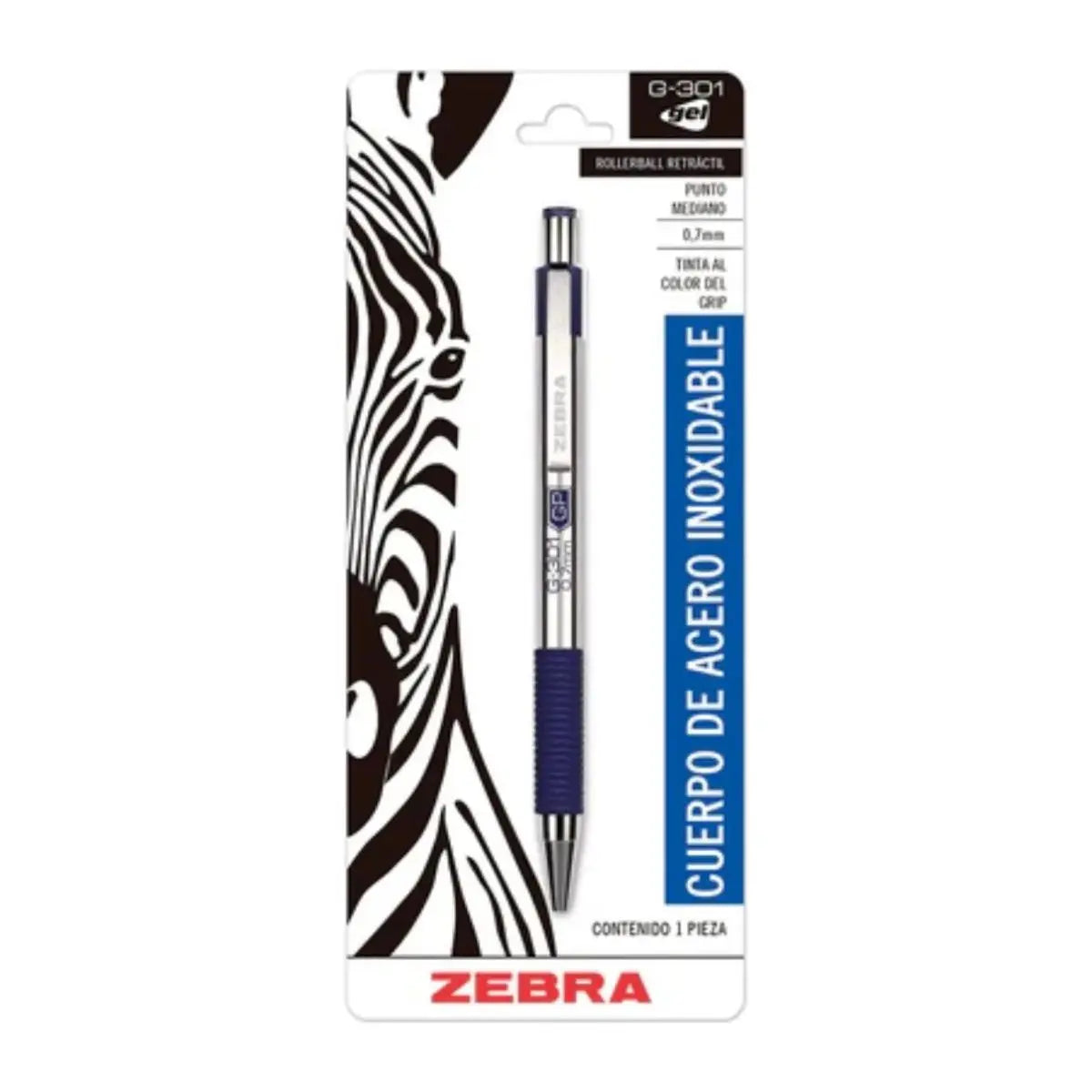 Boligrafo G-301 Azul Zebra - Zebra - vista trasera