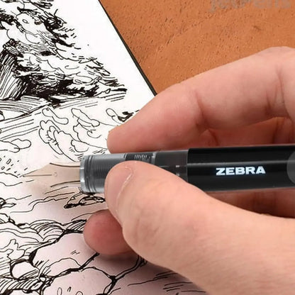 Pack 12 Pluma Fuente Z Fountain Pen Zebra Punta Metal Negro - Zebra - empaque