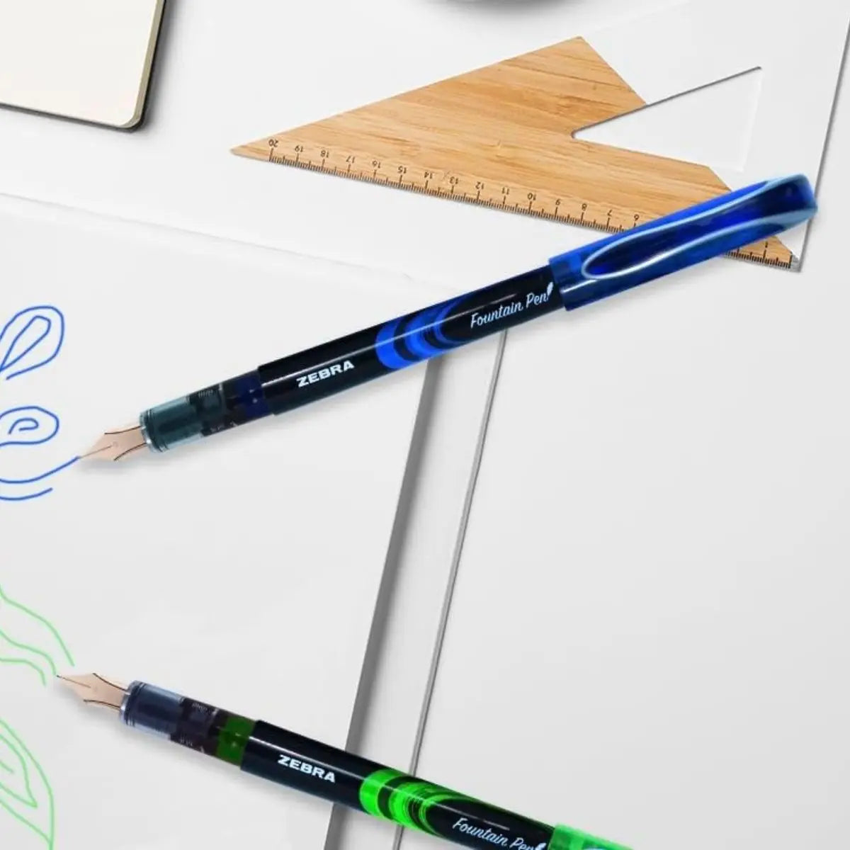 Pack 12 Pluma Fuente Z Fountain Pen Zebra Punta Metal Azul - Zebra - empaque