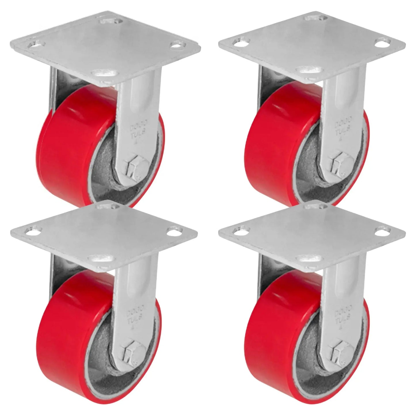 RODAJA FIERRO PU ROJO FIJA 4" - Dogotuls