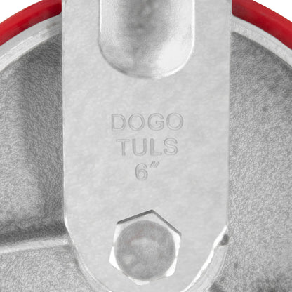 Rodaja Fierro PU Rojo 6" Dogotuls Fija - Dogotuls - vista lateral