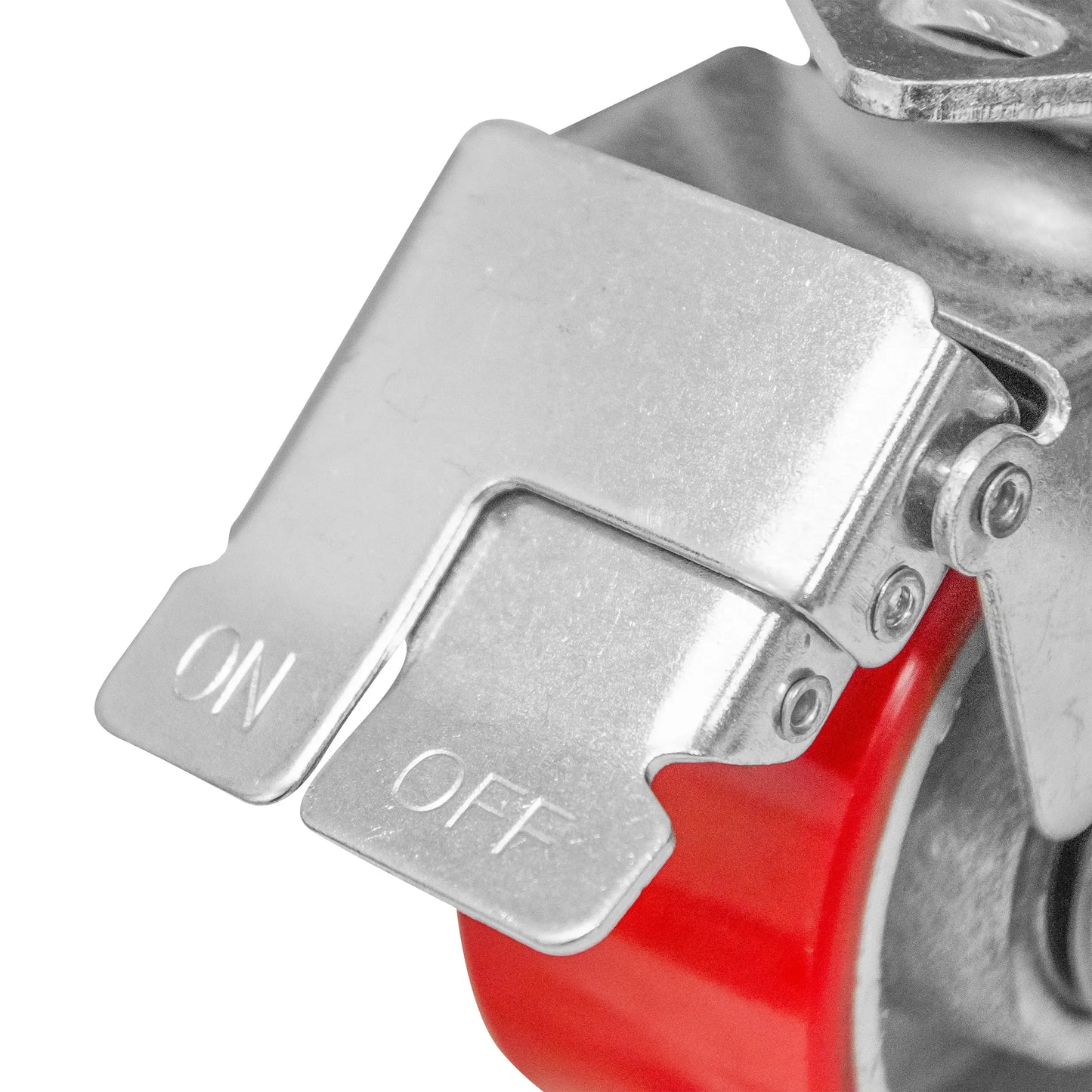 Rodaja Fierro PU Rojo 6" Dogotuls Giratoria con Freno - Dogotuls - vista lateral