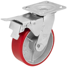 Rodaja Fierro PU Rojo 6" Dogotuls Giratoria con Freno - Dogotuls - detalle
