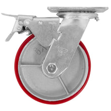 Rodaja Fierro PU Rojo 6" Dogotuls Giratoria con Freno - Dogotuls