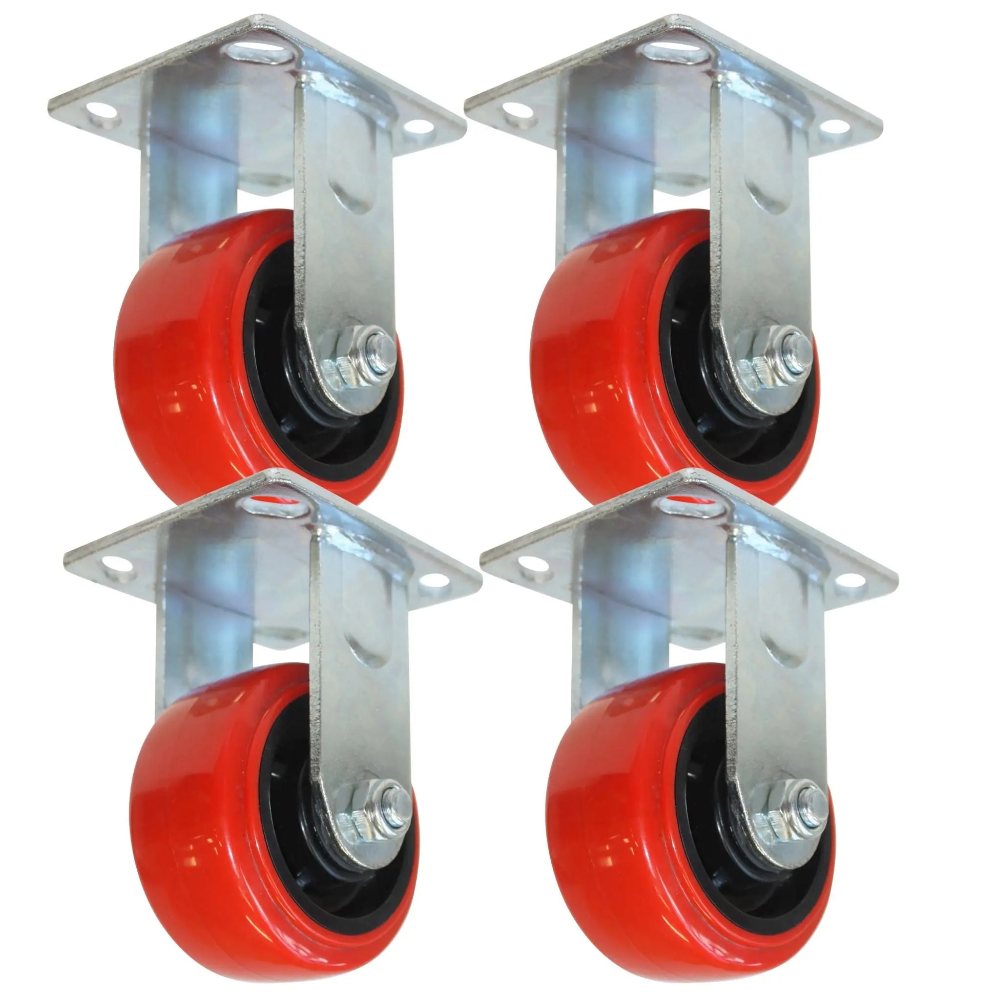 4pz Rodaja PP Negro Y PU Rojo Dogotuls Fija 4" - Dogotuls