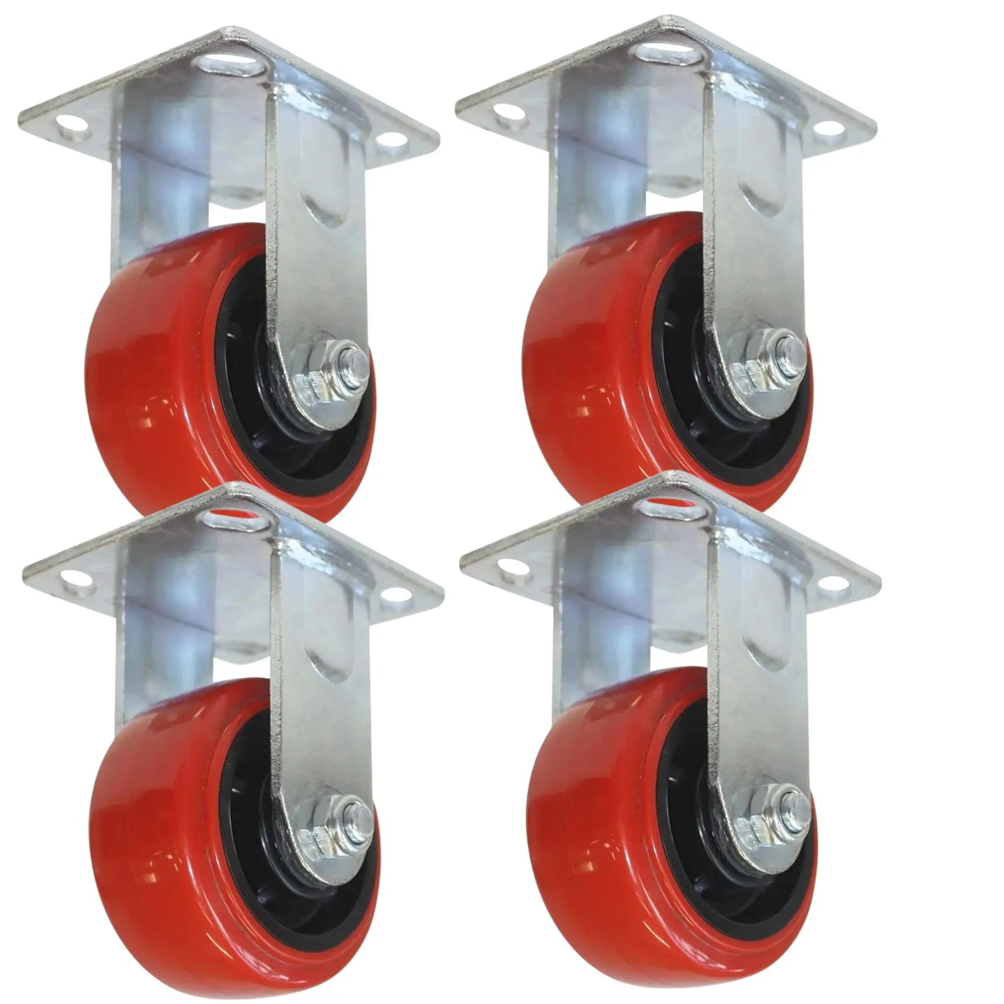 RODAJA PP NEGRO Y PU ROJO FIJA 6" - Dogotuls