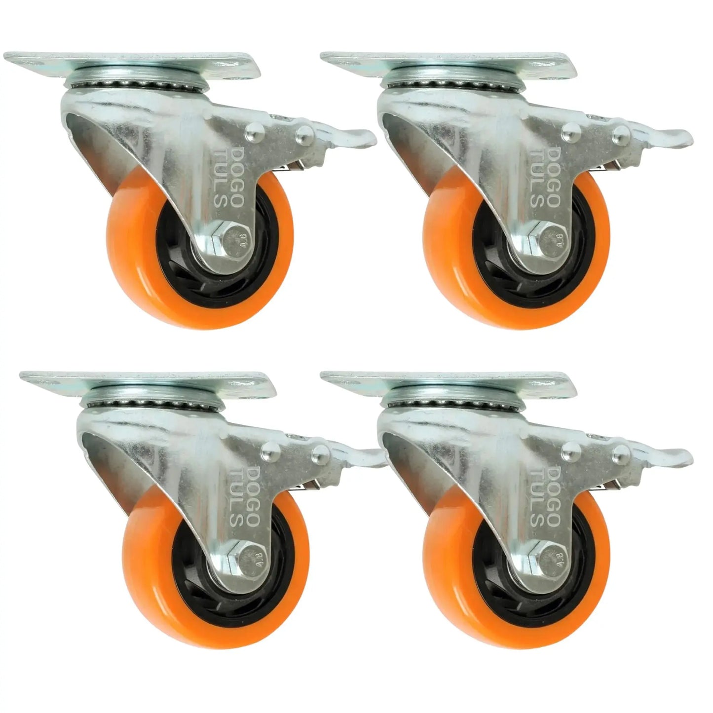 RODAJA PVC NARANJA GIRATORIA FREN 2 1/2" - Dogotuls