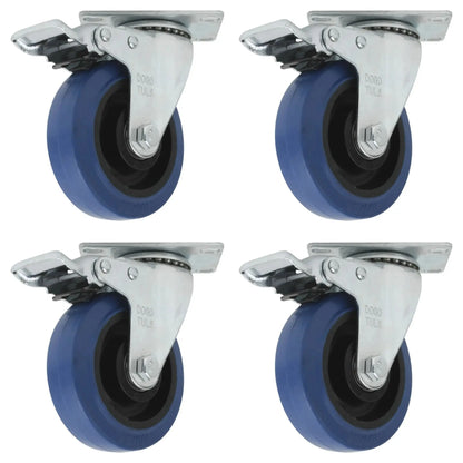 Rodaja Goma Elástica Dogotuls Azul Giratoria Con Freno 3" MarchanteMX