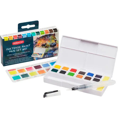 Estuche Acuarela 12 Pastillas Colores Inktense Derwent V2 - Derwent