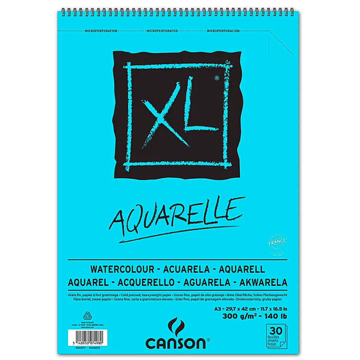 Block Canson Aquarelle Sketchbook Pintura Acuarela 29 X 42 - Canson - vista lateral