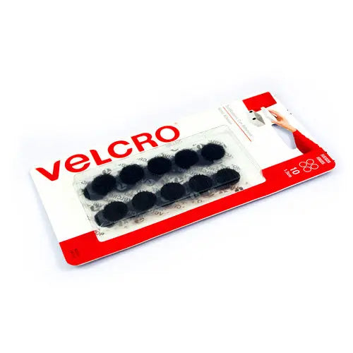 Círculos Sujetadores con Adhesivo de 1.5 cm de diámetro, 10 juegos Negro Velcro - Velcro - vista lateral