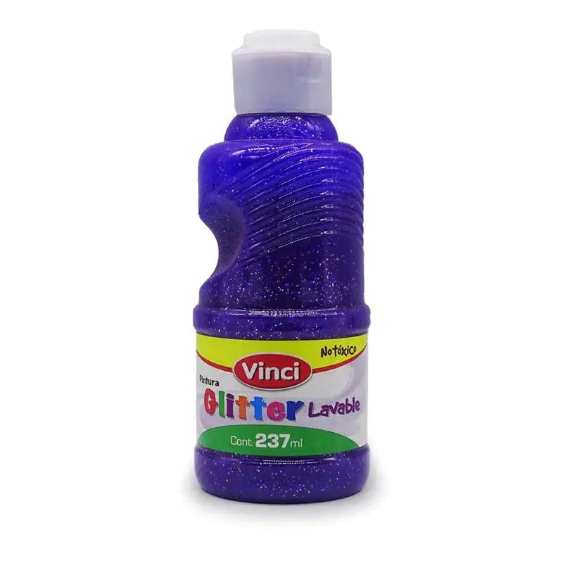 Pintura para Dedos Glitter Lavable Vinci Colores Surtidos 237ml - marchante.shop