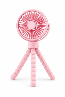 Mini Ventilador Recargable Con Tripie Flexible Color Rosa Adir - Adir