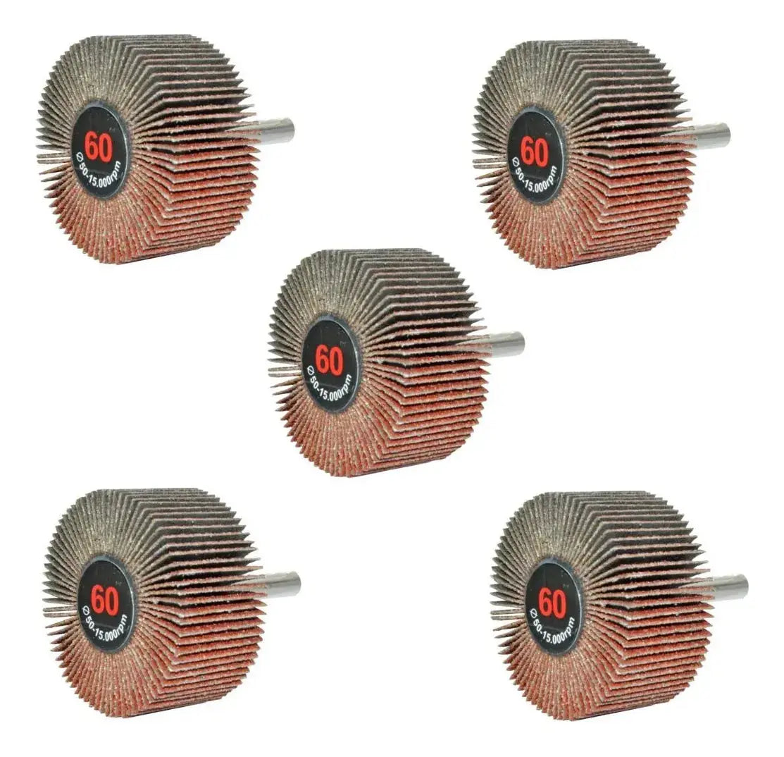 5 piezas Ruedas Flap Tenazit Grano 60 Óxido de Aluminio - Austrodiam - vista lateral